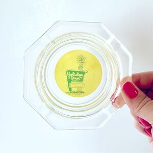 Vintage Holiday Inn Glass Ashtray ~ Retro Cool ~ Holiday Inn Collectible